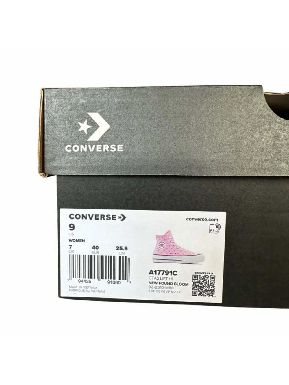 ⭐Converse CTAS Lift Hi Embroidered Stars Sz 9 Womens Shoes Sneakers Pink A17791C - Picture 9 of 11
